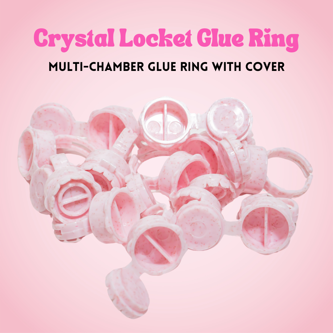 Crystal Locket Glue Ring - multi chamber with cover